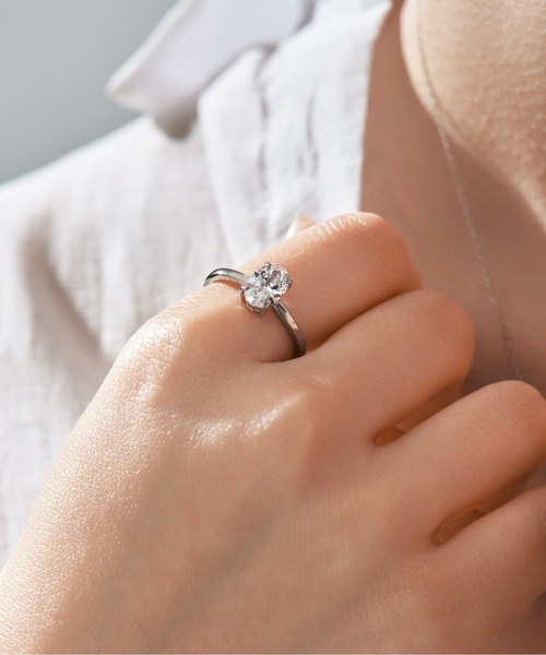 UNITED JEWELS(ユナイテッドジュエルズ)の「Pt900 ラボグロウンダイヤモンド リング(オーバル)(リング・レディース・イエローゴールド・13号)」の6枚目の写真