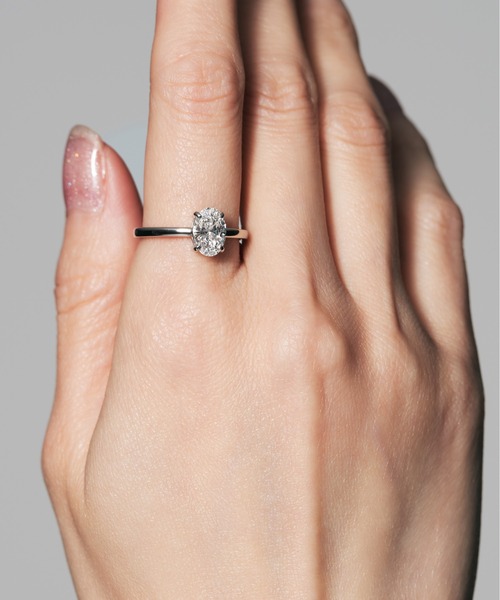 UNITED JEWELS(ユナイテッドジュエルズ)の「Pt900 ラボグロウンダイヤモンド リング(オーバル)(リング・レディース・イエローゴールド・13号)」の3枚目の写真