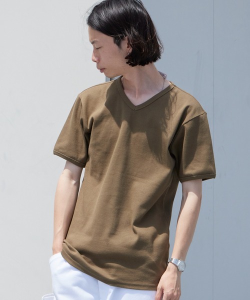 AVIREX(アヴィレックス)の「AVIREX/アビレックス DAILY S/S RIB V NECK TEE デイリー 半袖 リブ Vネック Tシャツ タイト スリムフィット メンズ レディース 秋 秋服 2026年秋冬(Tシャツ/カットソー・メンズ・ホワイト/ブラック/グレー/オリーブ/ロイヤルブルー/チャコール・S/M/L)」の5枚目の写真