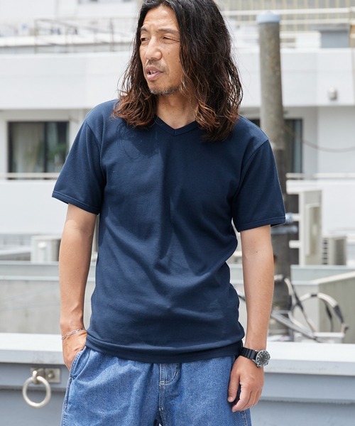 AVIREX(アヴィレックス)の「AVIREX/アビレックス DAILY S/S RIB V NECK TEE デイリー 半袖 リブ Vネック Tシャツ タイト スリムフィット メンズ レディース 秋 秋服 2026年秋冬(Tシャツ/カットソー・メンズ・ホワイト/ブラック/グレー/オリーブ/ロイヤルブルー/チャコール・S/M/L)」の6枚目の写真