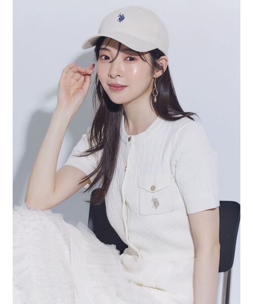 MERCURYDUO(マーキュリーデュオ)の「U.S. POLO ASSN.ツイルキャップ(キャップ・レディース・アイボリー/ブラック・FREE)」の3枚目の写真