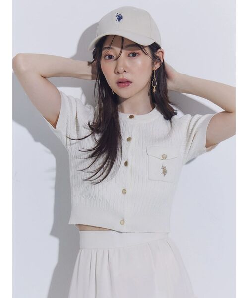 MERCURYDUO(マーキュリーデュオ)の「U.S. POLO ASSN.ツイルキャップ(キャップ・レディース・アイボリー/ブラック・FREE)」の4枚目の写真