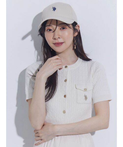 MERCURYDUO(マーキュリーデュオ)の「U.S. POLO ASSN.ツイルキャップ(キャップ・レディース・アイボリー/ブラック・FREE)」の5枚目の写真