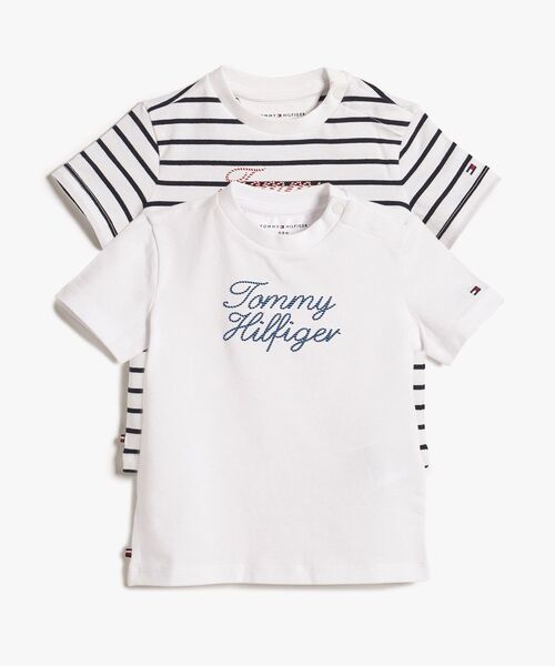 TOMMY HILFIGER(トミーヒルフィガー)の「BABY 2パックショートスリーブTシャツ(Tシャツ/カットソー・キッズ・マルチ・90/80cm/70cm)」の1枚目の写真