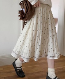 AMAJI | ドット柄 ジャガード メロウフリル Aラインスカート(スカート)