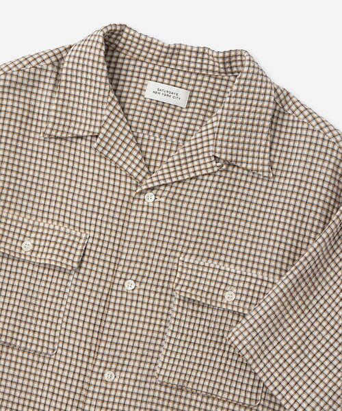Saturdays NYC(サタデーズ ニューヨークシティ )の「Hester Palaka Shirt(シャツ/ブラウス・メンズ・オリーブ/ブルー/キナリ・L/S/M)」の5枚目の写真