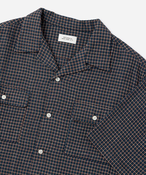 Saturdays NYC(サタデーズ ニューヨークシティ )の「Hester Palaka Shirt(シャツ/ブラウス・メンズ・オリーブ/ブルー/キナリ・L/S/M)」の7枚目の写真