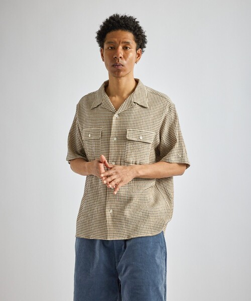 Saturdays NYC(サタデーズ ニューヨークシティ )の「Hester Palaka Shirt(シャツ/ブラウス・メンズ・オリーブ/ブルー/キナリ・L/S/M)」の21枚目の写真