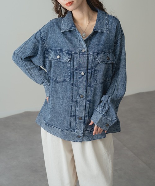 refinedworks(リファインドワークス)の「【refinedworks】ヴィンテージ 感漂う デニム ビッグ シャツ ジャケット(デニムジャケット・レディース・ブルー/ネイビー・FREE)」の6枚目の写真