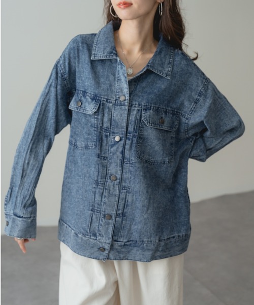 refinedworks(リファインドワークス)の「【refinedworks】ヴィンテージ 感漂う デニム ビッグ シャツ ジャケット(デニムジャケット・レディース・ブルー/ネイビー・FREE)」の7枚目の写真