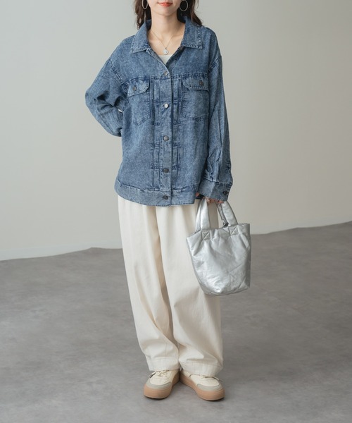 refinedworks(リファインドワークス)の「【refinedworks】ヴィンテージ 感漂う デニム ビッグ シャツ ジャケット(デニムジャケット・レディース・ブルー/ネイビー・FREE)」の9枚目の写真