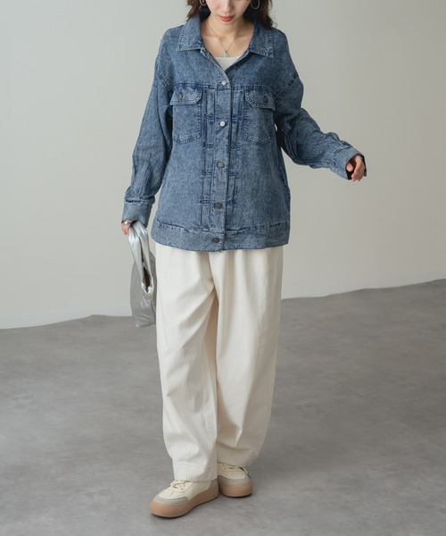 refinedworks(リファインドワークス)の「【refinedworks】ヴィンテージ 感漂う デニム ビッグ シャツ ジャケット(デニムジャケット・レディース・ブルー/ネイビー・FREE)」の5枚目の写真