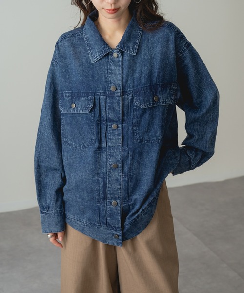 refinedworks(リファインドワークス)の「【refinedworks】ヴィンテージ 感漂う デニム ビッグ シャツ ジャケット(デニムジャケット・レディース・ブルー/ネイビー・FREE)」の11枚目の写真