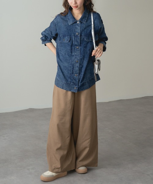 refinedworks(リファインドワークス)の「【refinedworks】ヴィンテージ 感漂う デニム ビッグ シャツ ジャケット(デニムジャケット・レディース・ブルー/ネイビー・FREE)」の16枚目の写真