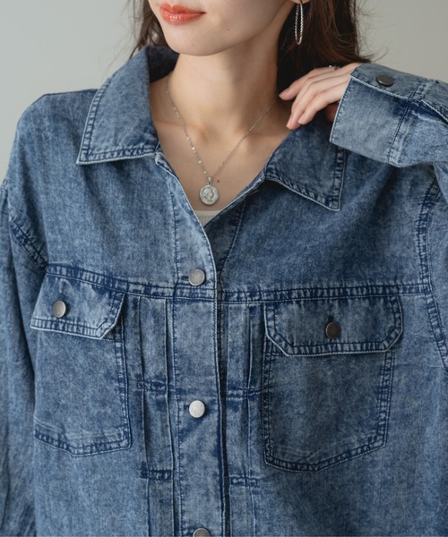 refinedworks(リファインドワークス)の「【refinedworks】ヴィンテージ 感漂う デニム ビッグ シャツ ジャケット(デニムジャケット・レディース・ブルー/ネイビー・FREE)」の21枚目の写真