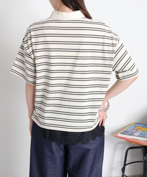 cepo（セポ）の「〈BLUEDY〉クマ刺繍ショートスリーブポロシャツ（ポロシャツ・レディース・ホワイト系その他/ブラウン系その他・M）」の19枚目の写真
