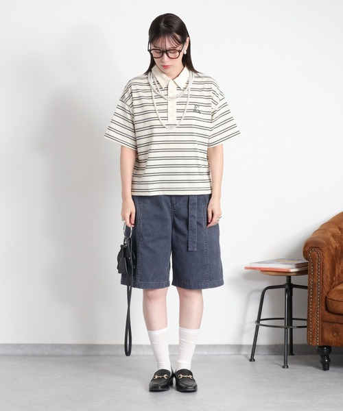 cepo（セポ）の「〈BLUEDY〉クマ刺繍ショートスリーブポロシャツ（ポロシャツ・レディース・ホワイト系その他/ブラウン系その他・M）」の22枚目の写真