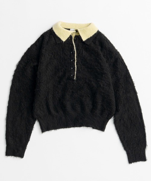 MAISON SPECIAL（メゾンスペシャル）の「【2026Autumn PRE-ORDER】Layered Polo Knit/レイヤードポロニット（ポロシャツ・レディース・ピンク/ブラウン/ブラック・FREE）」の17枚目の写真