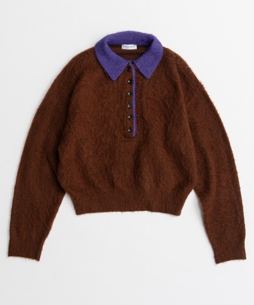 MAISON SPECIAL（メゾンスペシャル）の「【2026Autumn PRE-ORDER】Layered Polo Knit/レイヤードポロニット（ポロシャツ・レディース・ピンク/ブラウン/ブラック・FREE）」の18枚目の写真