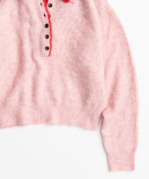 MAISON SPECIAL（メゾンスペシャル）の「【2026Autumn PRE-ORDER】Layered Polo Knit/レイヤードポロニット（ポロシャツ・レディース・ピンク/ブラウン/ブラック・FREE）」の21枚目の写真