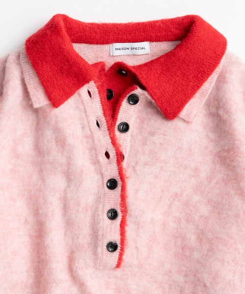 MAISON SPECIAL（メゾンスペシャル）の「【2026Autumn PRE-ORDER】Layered Polo Knit/レイヤードポロニット（ポロシャツ・レディース・ピンク/ブラウン/ブラック・FREE）」の22枚目の写真
