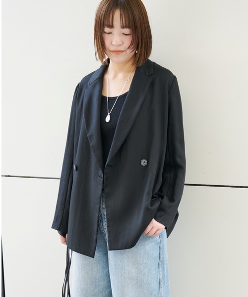 MIESROHE(ミースロエ)の「リラックススーツジャケット(テーラードジャケット・レディース・ベージュ/ブラック/カーキ・1/0)」の2枚目の写真