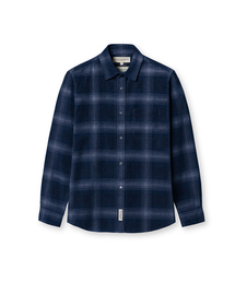 SEMI-OVER FIT CHECK CORDUROY SHIRT (BLUE)