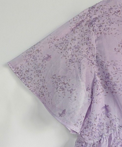 ONEP STAR(ワンピスター)の「花柄Vネックペプラムブラウス(シャツ/ブラウス・レディース・パープル・MEDIUM/LARGE/X-LARGE)」の11枚目の写真