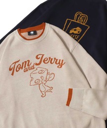 Tom&Jerry/トムとジェリー オーバーサイズ 配色 フェイクレイヤード ジャガード ニット セーター