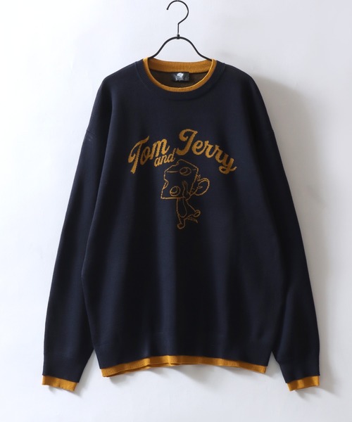 Tom&Jerry(トムアンドジェリー)の「Tom&Jerry/トムとジェリー オーバーサイズ 配色 フェイクレイヤード ジャガード ニット セーター(ニット/セーター・レディース・ベージュ/ブルー/ブラック/ネイビー・LL/L/M)」の12枚目の写真