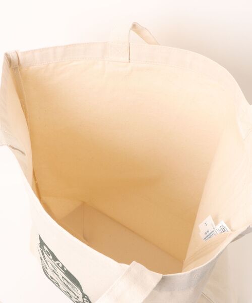 Ol' Basics(オールベーシックス)の「Ol' Basics(オール・ベーシックス) トートバッグ キャンバス イラスト ロゴ プリント 鞄 BAG アメカジ メンズ レディース ユニセックス Lサイズ(トートバッグ・レディース・ベージュ系1/ベージュ系2・FREE)」の6枚目の写真