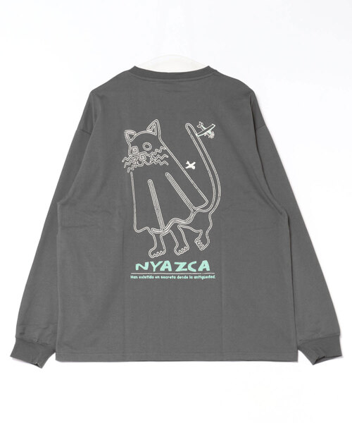 チチカカ(チチカカ)の「おばけニャスカロングTシャツ【ユニセックス】(Tシャツ/カットソー・メンズ・チャコールグレー/オートミール・FREE)」の18枚目の写真