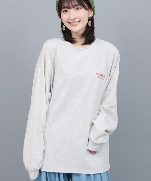 チチカカ(チチカカ)の「おばけニャスカロングTシャツ【ユニセックス】(Tシャツ/カットソー・メンズ・チャコールグレー/オートミール・FREE)」の6枚目の写真