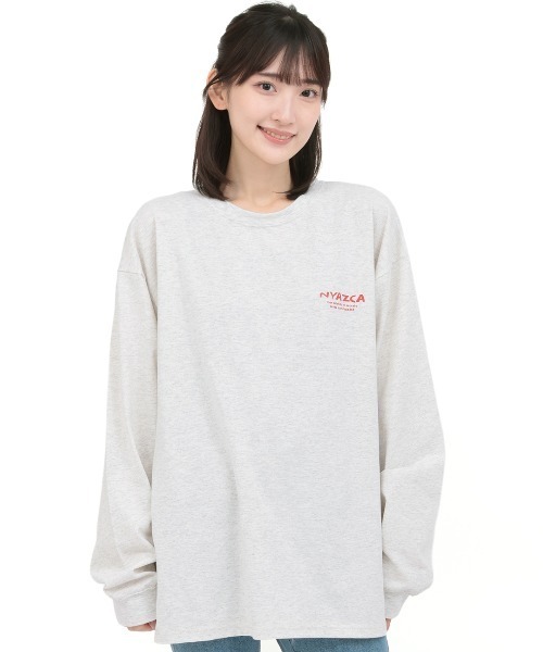 チチカカ(チチカカ)の「おばけニャスカロングTシャツ【ユニセックス】(Tシャツ/カットソー・メンズ・チャコールグレー/オートミール・FREE)」の10枚目の写真