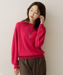 【大人の抜け感/8色展開】ボリュームスリーブニットプルオーバー