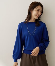 【大人の抜け感/8色展開】ボリュームスリーブニットプルオーバー
