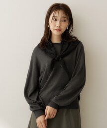 【大人の抜け感/8色展開】ボリュームスリーブニットプルオーバー