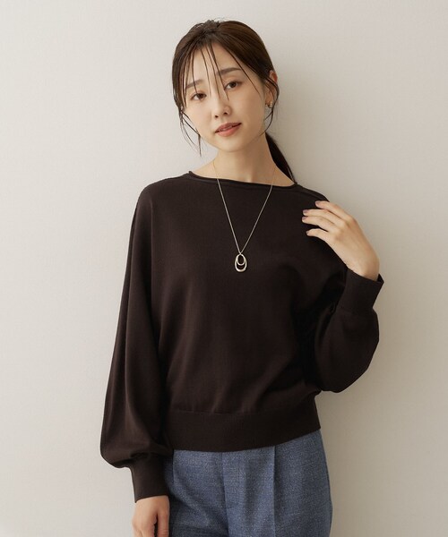 UNTITLED(アンタイトル)の「【大人の抜け感/8色展開】ボリュームスリーブニットプルオーバー(ニット/セーター・レディース・チャコールグレー/ピンク系/ナチュラル/ブラウン系その他/ブルー系その他・04/44/48/00/02)」の15枚目の写真