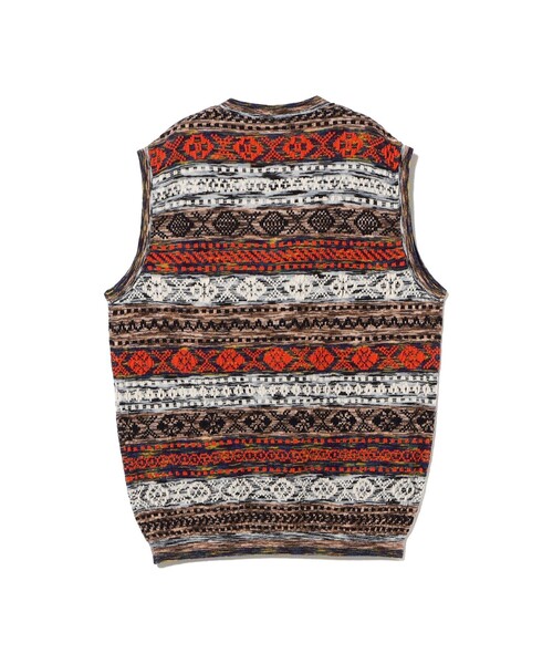 fennica(フェニカ)の「COOHEM / 3D FAIR ISLE KNIT VEST(ベスト・メンズ・レッド/ブラウン・LARGE)」の10枚目の写真