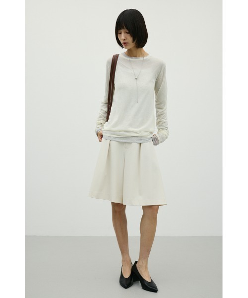 STYLEMIXER(スタイルミキサー)の「シアースキンニットトップ(ニット/セーター・レディース・パープル/アイボリー/ブラック/ライトグレー・FREE)」の8枚目の写真
