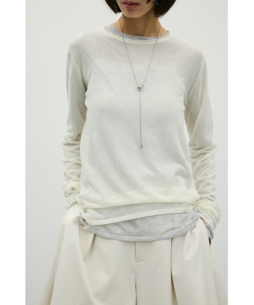 STYLEMIXER(スタイルミキサー)の「シアースキンニットトップ(ニット/セーター・レディース・パープル/アイボリー/ブラック/ライトグレー・FREE)」の15枚目の写真