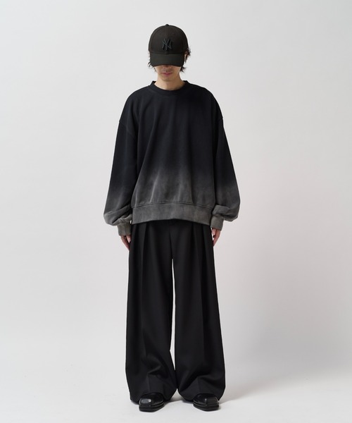 Lui's(ルイス)の「【Neucon】GRADATION BLEACH OVER SWEAT / グラデーションブリーチオーバースウェットプルオーバー(スウェット・メンズ・グレー/ブラック・2/1)」の16枚目の写真