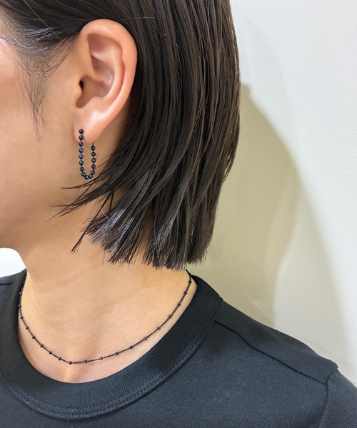 and cloud(アンドクラウド)の「Ink Chain Pierce(ピアス(両耳用)・レディース・ブルー・FREE)」の3枚目の写真