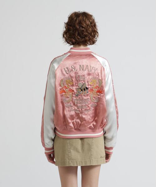 AVIREX(アヴィレックス)の「《NAVAL COLLECTION》QUILTING SUKA JACKET"CB'S"(スカジャン・レディース・ピンク・F)」の7枚目の写真