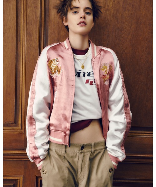 AVIREX(アヴィレックス)の「《NAVAL COLLECTION》QUILTING SUKA JACKET"CB'S"(スカジャン・レディース・ピンク・F)」の1枚目の写真