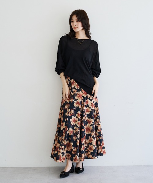 YECCA VECCA(イェッカヴェッカ)の「シアーニットプルオーバー(ニット/セーター・レディース・ブラウン/ブラック/ライトベージュ・FREE)」の18枚目の写真