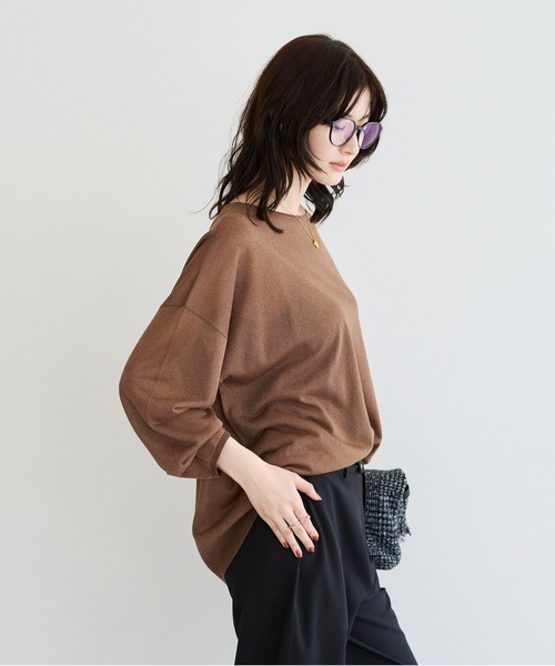 YECCA VECCA(イェッカヴェッカ)の「シアーニットプルオーバー(ニット/セーター・レディース・ブラウン/ブラック/ライトベージュ・FREE)」の6枚目の写真
