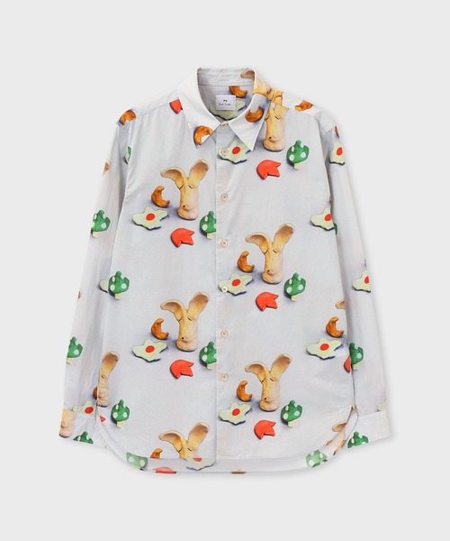 PS Paul Smith(ピーエスポールスミス)の「"Clay Figure" プリントシャツ / 262309 A203(シャツ/ブラウス・メンズ・ホワイト・LARGE/X-LARGE/SMALL/MEDIUM)」の1枚目の写真