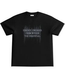 EYEUNDERSTAND（アイアンダスタンド）の「エッセンシャルレタリングハーフTシャツ(ブラック)（Tシャツ/カットソー）」