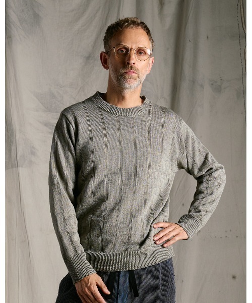 wjk(ダヴルジェイケイ)の「GIMA stripe knit pull-over(ニット/セーター・メンズ・ピンク/グレー/ブラック・X-LARGE/SMALL/LARGE/MEDIUM)」の2枚目の写真